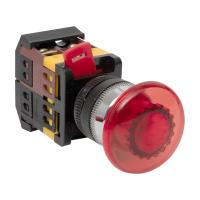 Кнопки управления — Кнопка AELA-22 красная с подсветкой NO+NC 220В Грибок EKF — фото