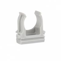 Акссессуары к трубе ПВХ — Крепеж-клипса серая d20мм — фото