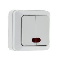 Серия Рим — Выключатель 2 ОП 10 А РИМ С ИНДИКАТОРОМ EKF — фото