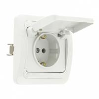 Серия Лондон — Розетка Лондон 1СП евро 16 А белая c крышкой EKF — фото