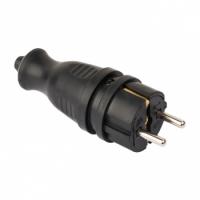 Вилки — Вилка прямая каучуковая 230В 2P+PE 16A IP44 EKF PRO — фото