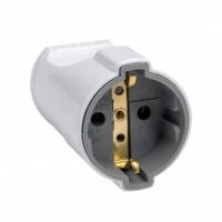 Вилки — Штепсельное гнездо с заземлением белое 16А 250 В EKF Proxima — фото