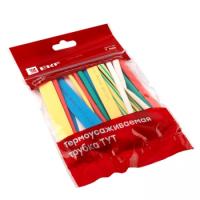 Термоусаживаемая трубка ТУТ — НАБОР ТРУБКА ТУТ 6\3 7 ЦВЕТОВ ПО 3 ШТ 100 ММ EKF — фото